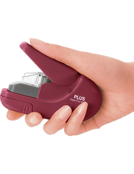 Grapadora Compacta Plus Paper Clinch Vino Burdeos 5 Hojas