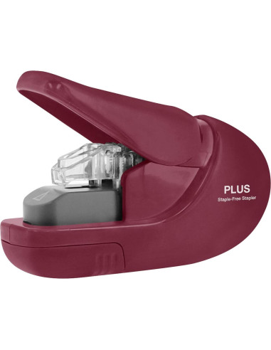 Grapadora Compacta Plus Paper Clinch Vino Burdeos 5 Hojas