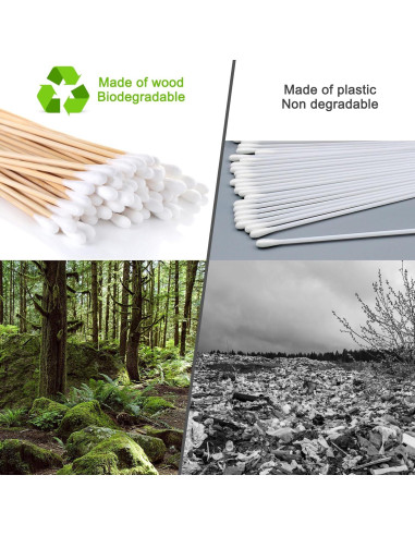 600 Bastones de Limpieza de Algodón Garrelett 15.24 cm