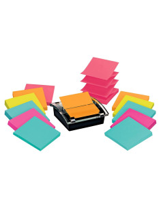 Dispensador Post-it Super Sticky con 12 Blocs 7.6x7.6cm