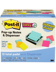 Dispensador Post-it Super Sticky con 12 Blocs 7.6x7.6cm 2