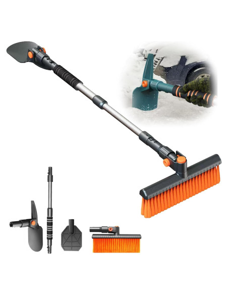 Raspador de Hielo y Cepillo de Nieve Extensible SYYZJKK 4 en 1 Raspador de Hielo y Cepillo de Nieve Extensible SYYZJKK 4 en 1