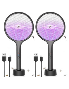 Raqueta Eléctrica DEEZEE 2Pack para Moscas 4000V Recargable