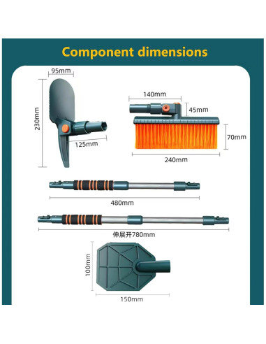 Raspador de Hielo y Cepillo de Nieve Extensible SYYZJKK 4 en 1