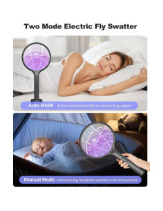 Raqueta Eléctrica DEEZEE 2Pack para Moscas 4000V Recargable 2