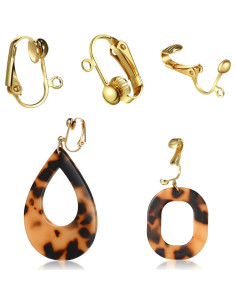Convertidores de Pendientes Clip-on Bememo 36 Piezas Oro 2