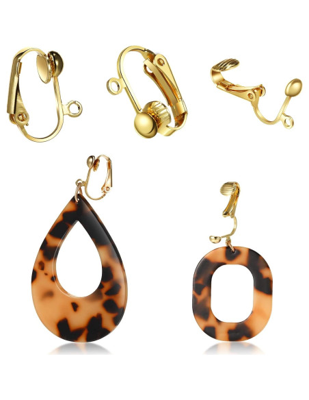 Convertidores de Pendientes Clip-on Bememo 36 Piezas Oro