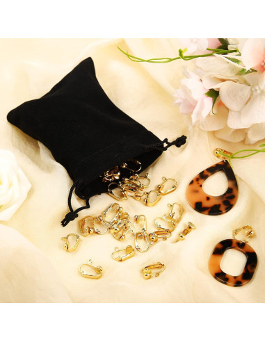 Convertidores de Pendientes Clip-on Bememo 36 Piezas Oro