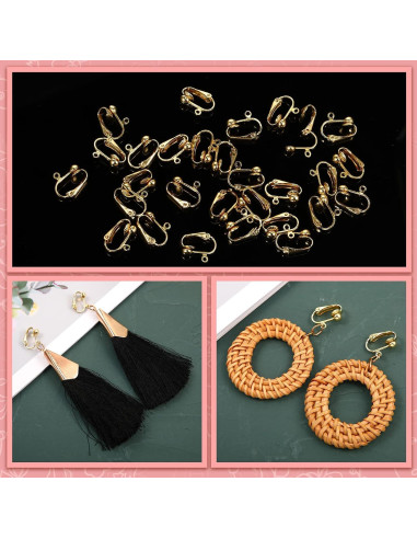 Convertidores de Pendientes Clip-on Bememo 36 Piezas Oro