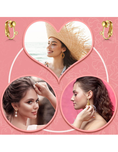 Convertidores de Pendientes Clip-on Bememo 36 Piezas Oro