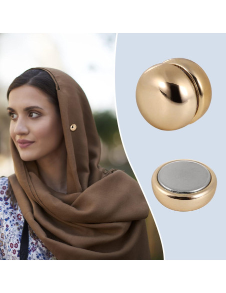 4 Pines Magnéticos para Hijab Dorado - Imanes Multiusos 1.27cm