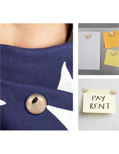 4 Pines Magnéticos para Hijab Dorado - Imanes Multiusos 1.27cm