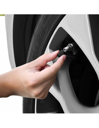 Paquete de 10 Tapas de Válvula de Neumático TPMSCENTER Negro