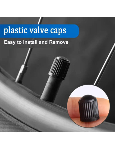 Paquete de 10 Tapas de Válvula de Neumático TPMSCENTER Negro