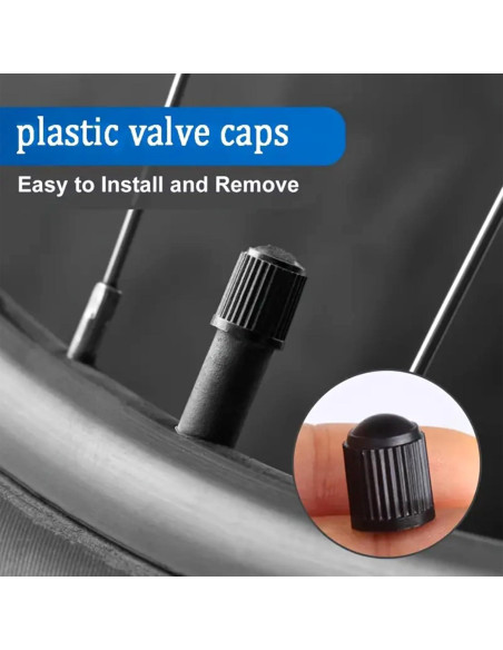 Paquete de 10 Tapas de Válvula de Neumático TPMSCENTER Negro Paquete de 10 Tapas de Válvula de Neumático TPMSCENTER Negro