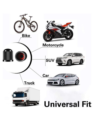 Paquete de 10 Tapas de Válvula de Neumático TPMSCENTER Negro