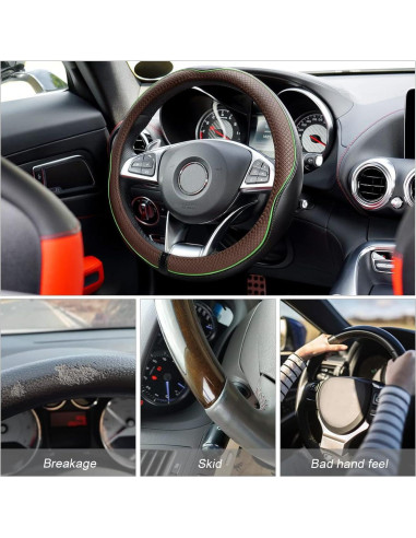 Funda de Volante de Cuero Moly Magnolia 38cm Antideslizante