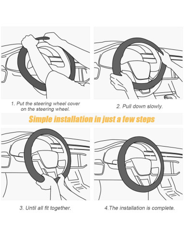 Funda de Volante de Cuero Moly Magnolia 38cm Antideslizante