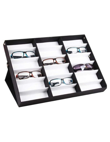 Organizador de Gafas Jiffordwind 18 Ranuras Poliester Seda