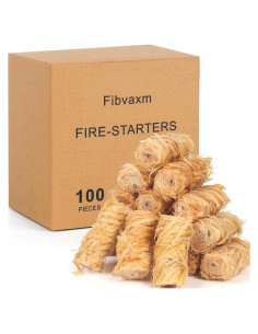 100 Encendedores Naturales Fibvaxm para BBQ y Fogatas