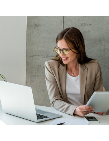 Gafas de Prescripción con Clip Ámbar para Luz Azul PSI