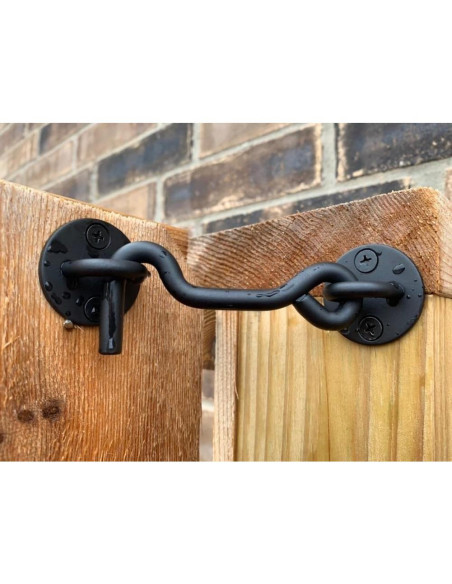 Gancho y Pestillo de Privacidad Raswik 10 cm Negro