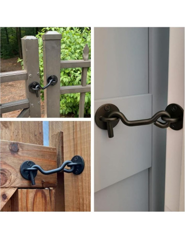 Gancho y Pestillo de Privacidad Raswik 10 cm Negro