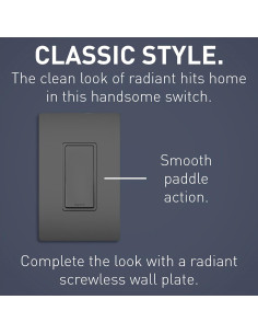 Interruptor de Pared Legrand Radiant 15A 3 Vías Negro 2