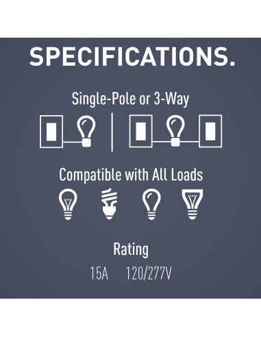 Interruptor de Pared Legrand Radiant 15A 3 Vías Negro