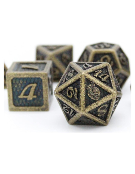 Juego de Dados de Metal HEIMDALLR 7 pcs Dragonhide 16mm Juego de Dados de Metal HEIMDALLR 7 pcs Dragonhide 16mm