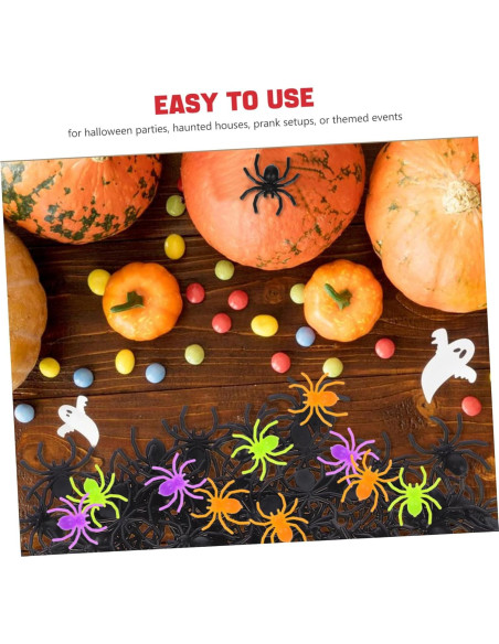 300 Mini Arañas de Halloween VICASKY - Decoración Realista 300 Mini Arañas de Halloween VICASKY - Decoración Realista