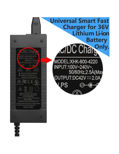 Adaptador de corriente 42V 2A QOOVI para scooter eléctrico