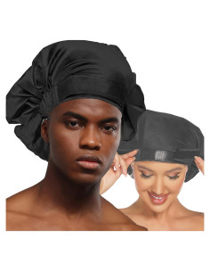 Gorro de Ducha Grande HIUMI Negro Ajustable Reutilizable