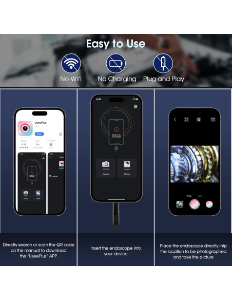 Cámara Endoscópica Jebousike 1m HD 1920P con Luz LED IP67