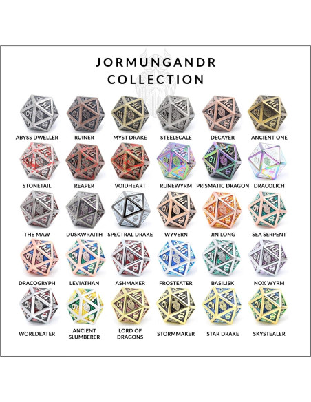 Juego de Dados de Metal HEIMDALLR 7 pcs Dragonhide 16mm Juego de Dados de Metal HEIMDALLR 7 pcs Dragonhide 16mm