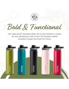 Tazón de Té Aislado The Tea Spot 22oz Acero Inoxidable Negro 2