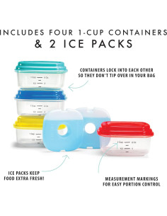 Contenedores de Plástico Fit & Fresh 4pk 8oz A Prueba de Fugas 2