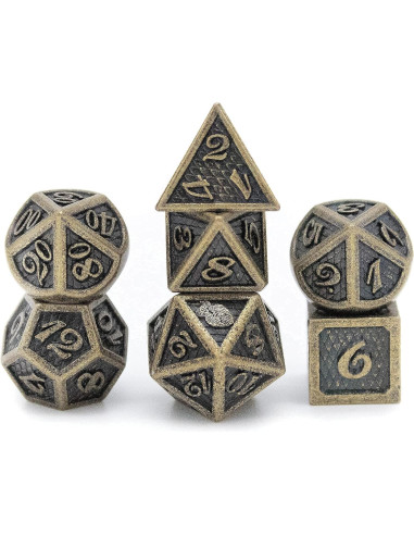 Juego de Dados de Metal HEIMDALLR 7 pcs Dragonhide 16mm