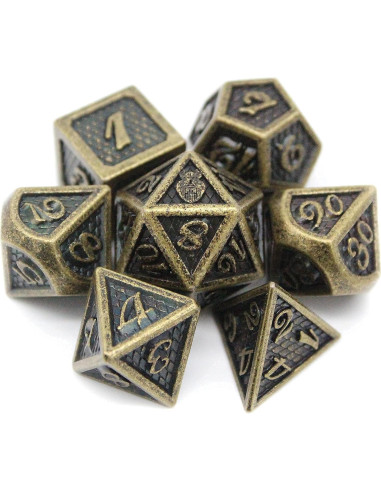 Juego de Dados de Metal HEIMDALLR 7 pcs Dragonhide 16mm