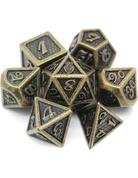 Juego de Dados de Metal HEIMDALLR 7 pcs Dragonhide 16mm Juego de Dados de Metal HEIMDALLR 7 pcs Dragonhide 16mm