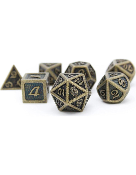 Juego de Dados de Metal HEIMDALLR 7 pcs Dragonhide 16mm Juego de Dados de Metal HEIMDALLR 7 pcs Dragonhide 16mm