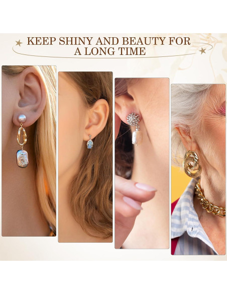 12 Respaldo de Pendientes Zithyond Oro 18K Silicona Hipoalergénico