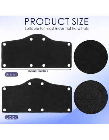 Banda de Sudor Reutilizable Aneco 12 Piezas Algodón Negro