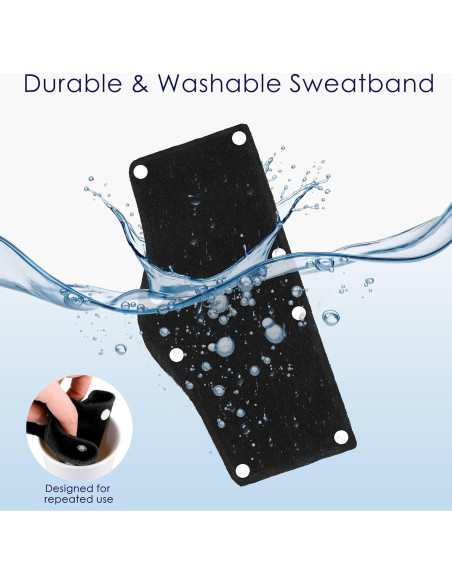 Banda de Sudor Reutilizable Aneco 12 Piezas Algodón Negro