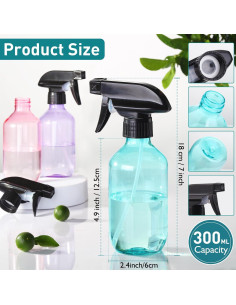 Botella de Spray Rellenable D Dymoece 300 ml Azul Ajustable 2