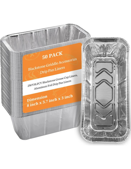 Paquete de 50 forros de bandeja de goteo Blackstone 20.32x9.4 cm