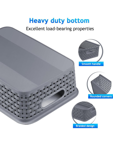 Paquete de 12 Cestas de Almacenamiento FUCDTEFC 26.9x18.3 cm Paquete de 12 Cestas de Almacenamiento FUCDTEFC 26.9x18.3 cm