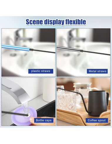 2 Cepillos Limpiadores de Pajitas de Silicona XIHIRCD 24cm