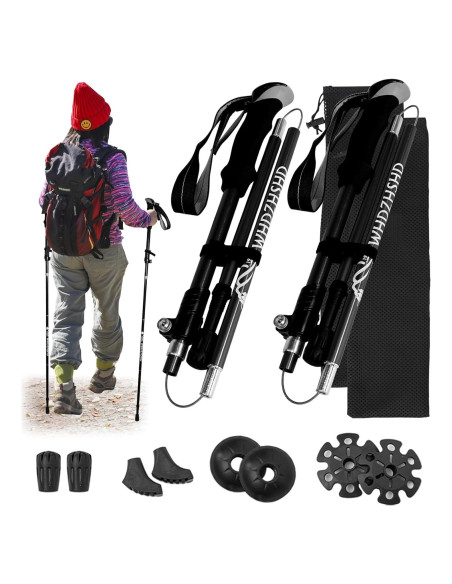 Bastones de Trekking Plegables WHDZHSHD de Aluminio 130 cm
