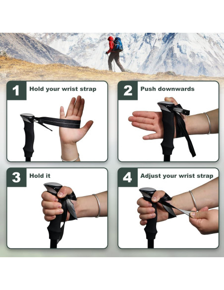 Bastones de Trekking Plegables WHDZHSHD de Aluminio 130 cm